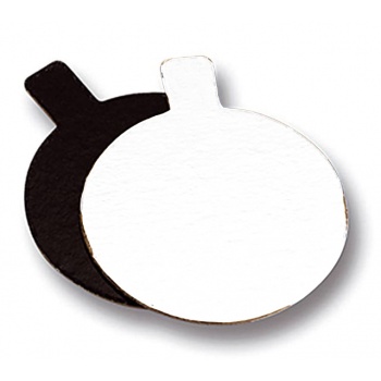 Round Monoportion Double Sided Gold / Black Cake Board -  8 cm - 3 1/8'' - 200 pcs