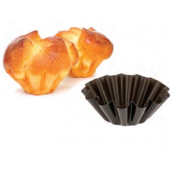 Pastry Chef's Boutique 10520 Non-stick Fluted Brioche Mold - Ø 10 x 4 cm - Other Specialty Pans