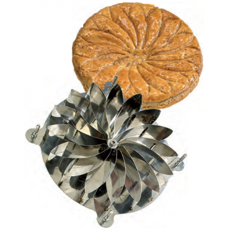 Pastry Chef's Boutique 02493 Stainless Steel Galette des Rois Kings Cake Rosace Design Cutter - Ø 28 cm Specialty Cookie Cutters