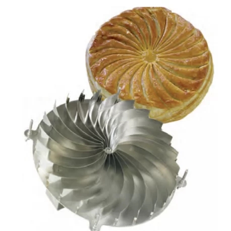 Pastry Chef's Boutique 02491 Stainless Steel Galette des Rois Kings Cake Sun Design Cutter - Ø 28 cm Specialty Cookie Cutters