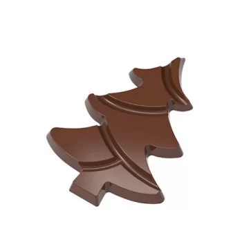 Chocolate World CW12008 Polycarbonate Christmas Tree Break Apart Tablet Chocolate Mold- 139.5 x 103 x 12 mm - 84.5gr - 1x2 Ca...