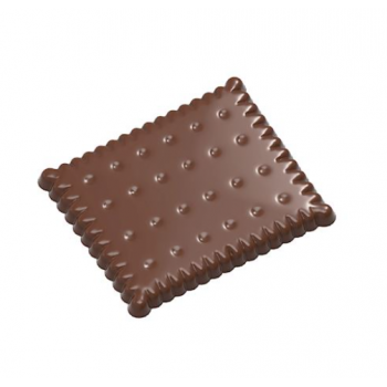 Chocolate World CW1995 Polycarbonate Petit Buerre / Cookie Chocolate Mold - 59.5 x 50 x 5 mm - 14gr - 2x4 Cavity - 275x135x24...