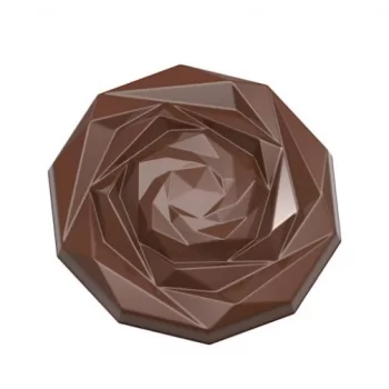 Chocolate World CF0246 Polycarbonate Chocolate Caraque Rose Mold by DAVIDE COMASCHI - 45mm x 7.5mm - 9.5gr - 2x5 cavity - 275...