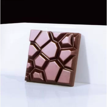 Martellato MA2013 Polycarbonate Stone Chocolate Bar Mold - 70x70x11mm - 50gr - 6pcs Bars & Napolitains Molds