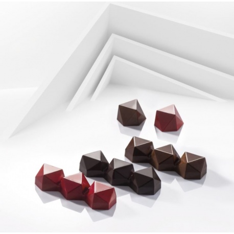 Polycarbonate Modern Bon Snack Bar Chocolate Mold - 86.6x31.6x18mm - 34.5gr - 8pcs