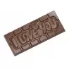Chocolate World CW12009 Polycarbonate I Love You Tablet Chocolate Mold - 118 x 50 x 8 mm - 45gr - 1x4 Cavity - 275x135x24mm V...
