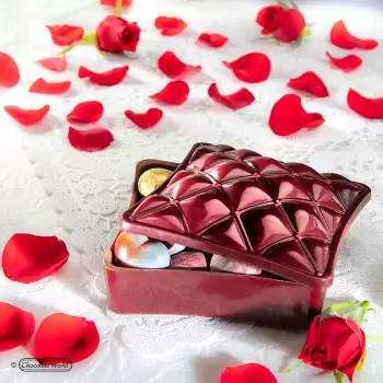 Polycarbonate Bonbonniere Chesterfield Chocolate Mold - 117 x 117 x 59 mm - 695gr - 1x2 Cavity - Double Mold - 275x135x24mm