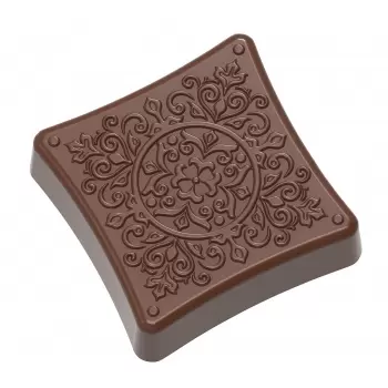 Polycarbonate Bonbonniere Chesterfield Chocolate Mold - 117 x 117 x 59 mm - 695gr - 1x2 Cavity - Double Mold - 275x135x24mm