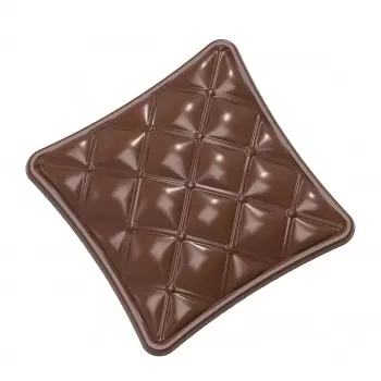 Chocolate World CW1993 Polycarbonate Bonbonniere Chesterfield Chocolate Mold - 117 x 117 x 59 mm - 695gr - 1x2 Cavity - Doubl...