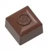 Chocolate World CW1957 Polycarbonate Square with Royalty Stamp Chocolate Mold - 26 x 26 x 17.5 mm - 12gr - 3x8 Cavity - 275x1...
