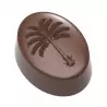 Chocolate World CW1965 Polycarbonate Palm Tree Praline Chocolate Mold - 35 x 26.5 x 14.5 mm - 11.5gr - 3x7 Cavity - 275x135x2...