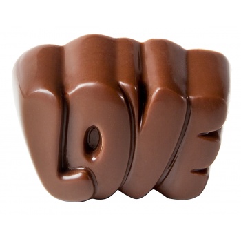 Chocolate World CW1744 Polycarbonate Chocolate Mold - "Love" - Ø33 mm - 10.5 gr - 24 Cavity - 275 mm x 135 mm Valentine Molds