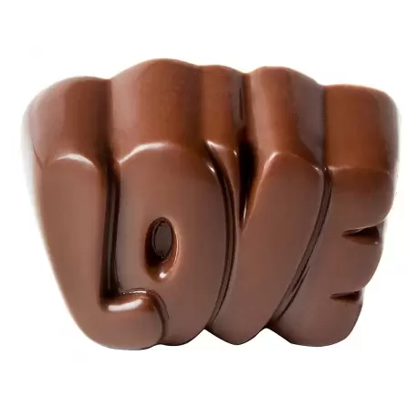 Chocolate World CW1744 Polycarbonate "Love" Chocolate Mold - 33 x 22.5 x 16 mm - 10.5gr - 3x8 Cavity - 275x135x24mm Valentine...