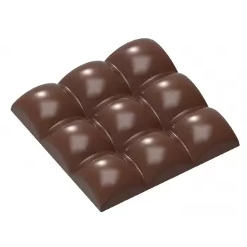 Chocolate World CW1898 Polycarbonate Square Sphere Tablet by Alexandre Bourdeaux Chocolate Mold - 79.5 x 79.5 x 13.4 mm - 77....