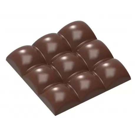 Chocolate World CW1898 Polycarbonate Square Sphere Tablet by Alexandre Bourdeaux Chocolate Mold - 79.5 x 79.5 x 13.4 mm - 77....