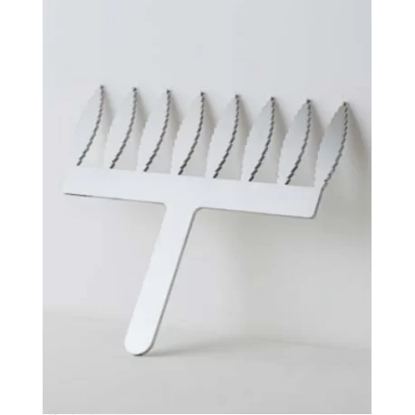 Frank Haasnoot 20FH02L Stainless Steel Large Feather Comb by Frank Haasnoot - 80mm - makes 8 Ruler and Pastry Combs