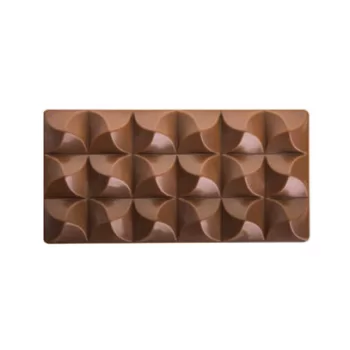 Polycarbonate Chocolate Tablet Bar Mold MOULIN by Vincent Vallée - 154x77x14 - 100g - 3 indents - 275x175