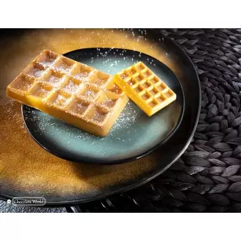 Polycarbonate Belgian Waffle Tablet Chocolate Bar - 103.5 x 69 x 10.5 mm - 66gr - 1x3 Cavity - 275x135x24mm