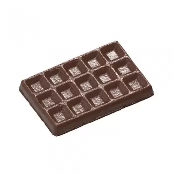 Polycarbonate Belgian Waffle Tablet Chocolate Bar - 103.5 x 69 x 10.5 mm - 66gr - 1x3 Cavity - 275x135x24mm