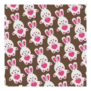 Chocolate World LF009034 Chocolate Transfer Sheets - FUNNY BUNNY - 135x275 mm - 20 sheets Chocolate Transfer Sheets