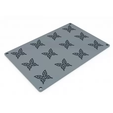 Pavoni MARIPOSA Butterfly Decoration Silicone Mold - 40x39x2mm - 12 indents - 300x200mm