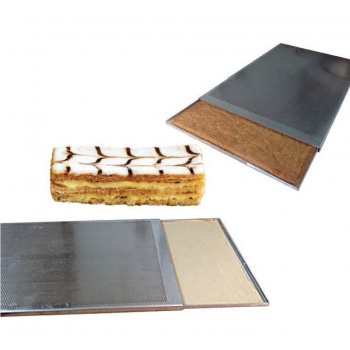 Double Sliding Perforated Aluminium Baking Sheet for Puff Pastry - Peforations 3mm