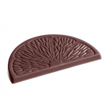 Chocolate World CW1320 Polycarbonate Citrus / Orange Slice Chocolate Mold - 60 x 31 x 4 mm - 7gr - 2x7 Cavity - 275x135x24mm ...