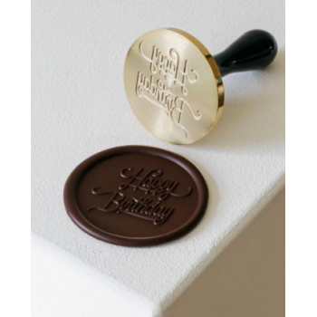Martellato 20FH30L Martellato Large BIRTHDAY Stamp Chocolate Decoration Tool by Frank Haasnoot - 6cm Chocolate Decoration Molds