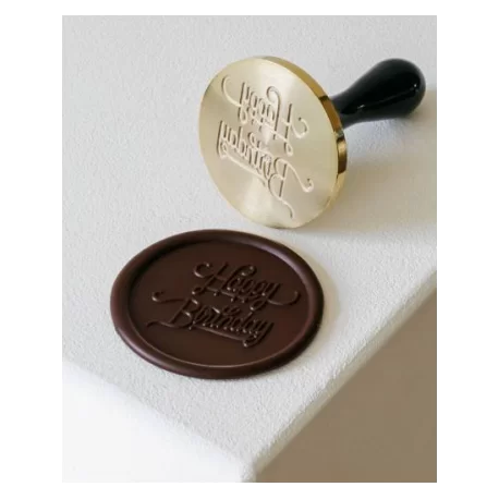 Martellato 20FH30L Martellato Large BIRTHDAY Stamp Chocolate Decoration Tool by Frank Haasnoot - 6cm Chocolate Stamps