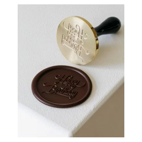 Martellato 20FH30S Martellato Small BIRTHDAY Stamp Chocolate Decoration Tool by Frank Haasnoot - 3cm Chocolate Stamps