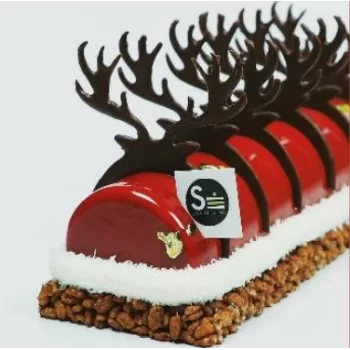 Pastry Chef's Boutique DIR09009 Silicone Chocolate Decorations Chablons Mat - Antlers - 9 x 9.2cm - 9 indents Chocolate Chabl...