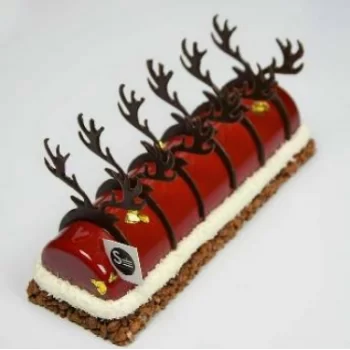 Pastry Chef's Boutique DIR09009 Silicone Chocolate Decorations Chablons Mat - Antlers - 9 x 9.2cm - 9 indents Chocolate Chabl...