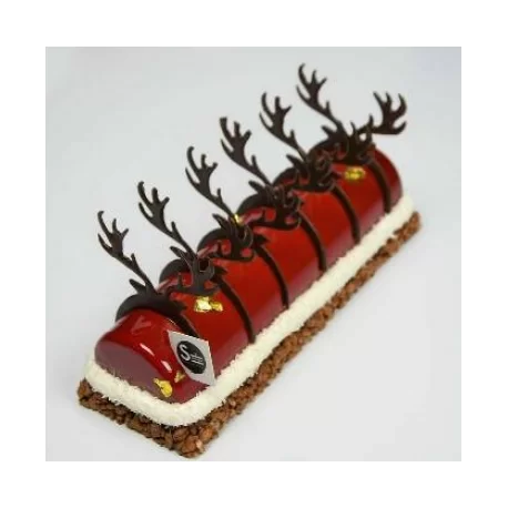 Pastry Chef's Boutique DIR09009 Silicone Chocolate Decorations Chablons Mat - Antlers - 9 x 9.2cm - 9 indents Chocolate Chabl...