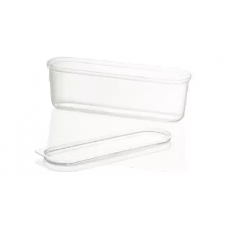 Martellato PMOCL001 Plastic Eclair Ice Cream Gelato Long Oval Cups 137 x 37x41 mmm - 120 ml - Pack of 100 Plastic Mini Cups a...