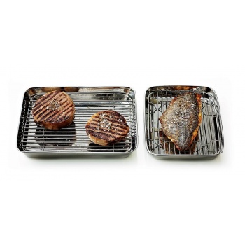 Matfer Bourgeat Stainless Tray + Grid - 8 1/16″, 5 7/8″, 1 1/8″