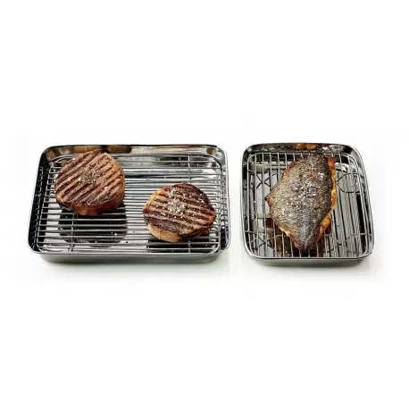 Matfer Bourgeat 714021 Matfer Bourgeat Stainless Tray + Grid - 8 1/16″, 5 7/8″, 1 1/8″ Chef's Plating Tools