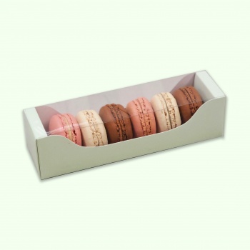 Pastry Chef's Boutique BIM6LG Deluxe Bi Frame Macaron Cardboard with window Box - 6 Macarons - Green Pastel - Pack of 80 Maca...