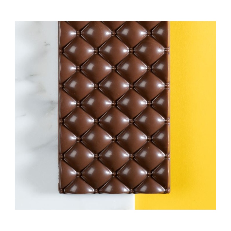 Martellato MA2020 Polycarbonate Quilted 1 Chocolate Bar Mold - 133x