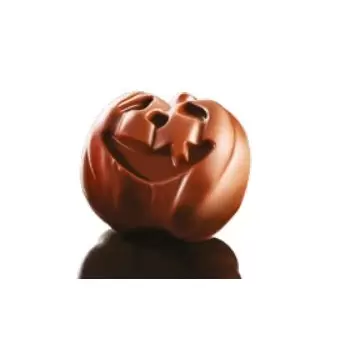 Martellato MA1992 Polycarbonate Halloween Pumpkin Chocolate Mold - Double Mold - 34x31x15mm - 9+9 gr - 12+12 Cavity - 12 Whol...