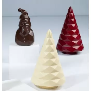 Polycarbonate Diamond Christmas Tree Chocolate Mold - 104x180mm - 1pc