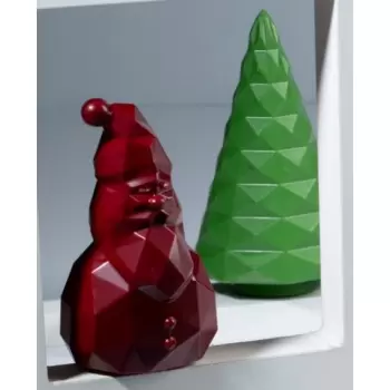 Martellato MA3013 Polycarbonate Diamond Santa Claus Chocolate Mold - 68x61x130 - 2pcs Holidays Molds