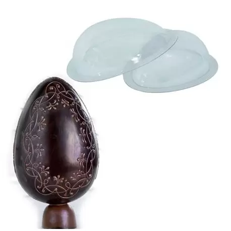 Martellato SUT45X32 Polycarbonate Glossy Giant Chocolate Egg Mold  - 1 Cavity - 450 x 320 mm - 2.5/3.5 Kg Easter Molds