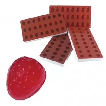 Martellato SG 08 Martellato Jellies Strawberry Jelly Silicone Mold - 36 \n x 30 x 20 mm - 24 Cavity Silicone Candy Molds