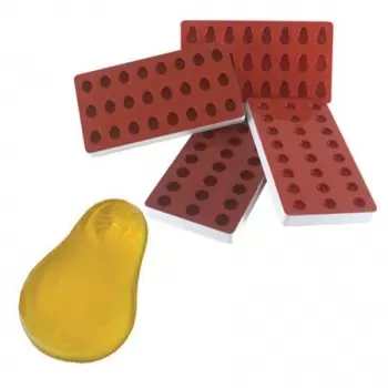 Martellato SG 02 Martellato Jellies Pear Jelly Silicone Mold - 40 x 26 x 15mm - 24 Cavity Silicone Candy Molds