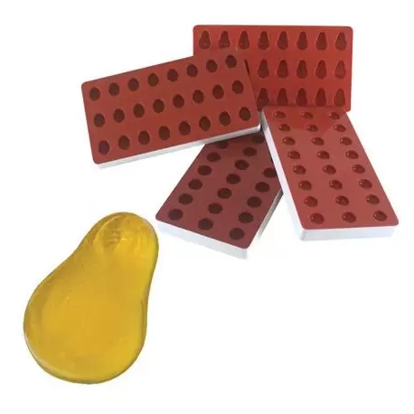 Martellato SG 02 Martellato Jellies Pear Jelly Silicone Mold - 40 x 26 x 15mm - 24 Cavity Silicone Candy Molds