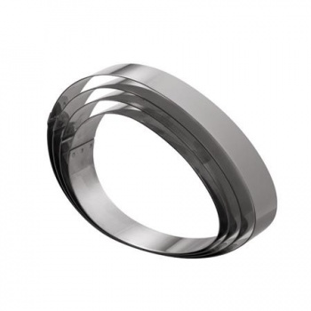 Stainless Steel Egg Shaped Entremet Pastry Frame - 121x180x40mm