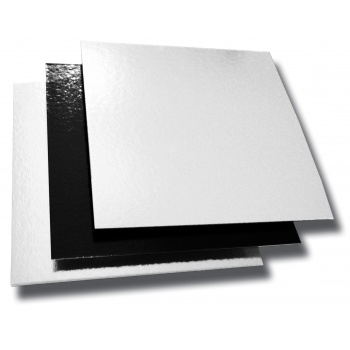 Square BLACK / WHITE cake boards - 20 CM - pack of 50
