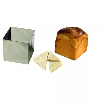 Pastry Chef's Boutique P06720 Square Stainless Steel Surprise Bread Frame 12 x 12 cm Bread Molds
