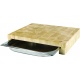 Pastry Chef's Boutique P04363 Professional Bamboo Cutting Board with stainless steel bin Chef's Plating Tools