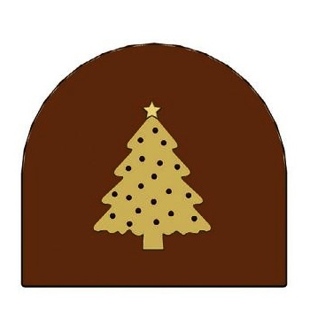Pastry Chef's Boutique P81803 Yule Log End Decoration Plastic Mold - Tall Christmas Tree - 78 x 85 x 6 mm - 28g - 6 Cavity - ...